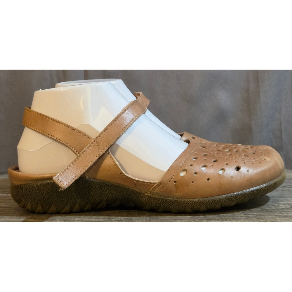 Naot Arataki Perforated Leather Slingback Shoes Women's EU 40 US 9 Tan